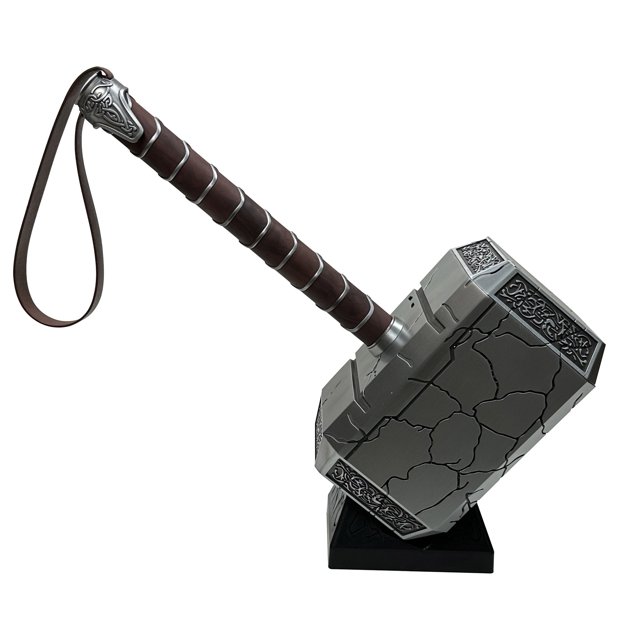 Summon the Thunder Lighted Thor Mjolnir Replica with Stand-0