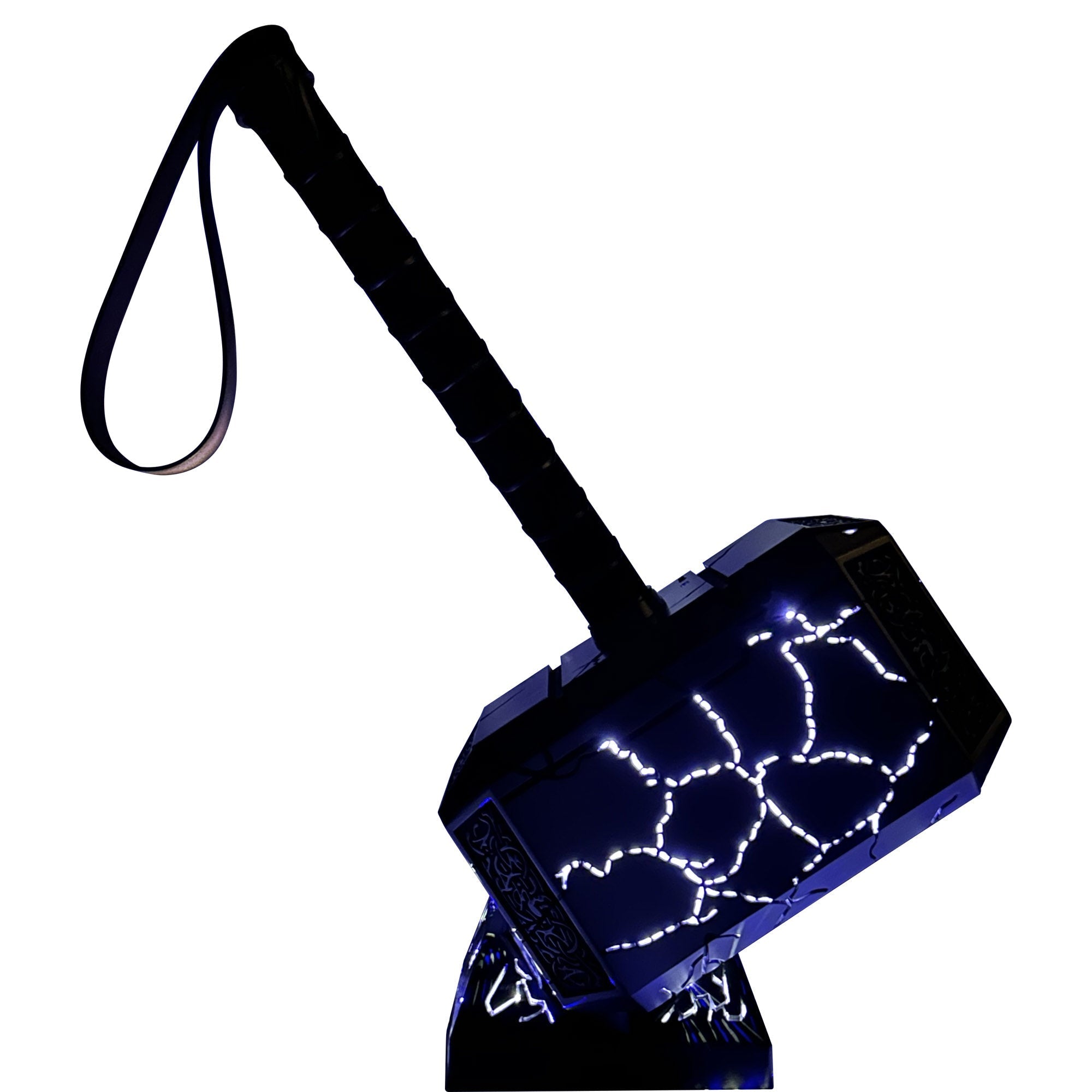 Summon the Thunder Lighted Thor Mjolnir Replica with Stand-4